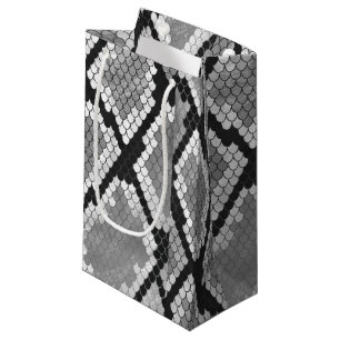 Petit Sac Cadeau Gris de serpent et gris clair
