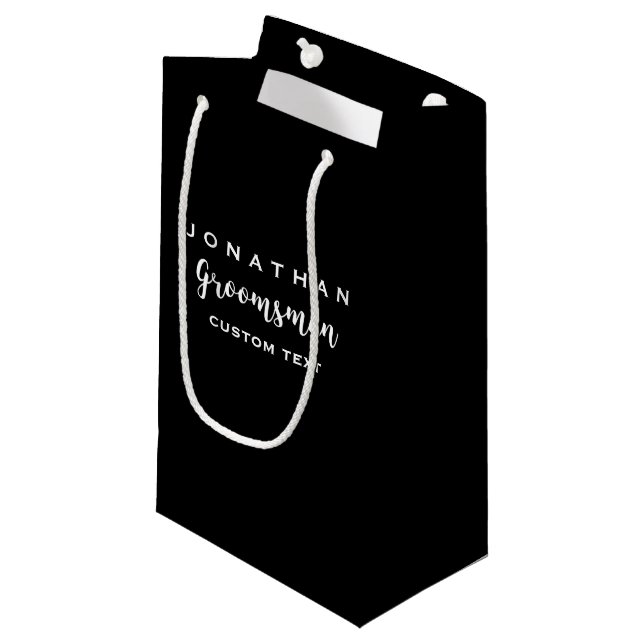 Petit Sac Cadeau Groomsman Mariage personnalisé Favoriser Monogramm (Devant Angle)