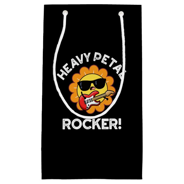 Petit Sac Cadeau Gros Pétal Rocker Funny Flower Pun Dark BG (Devant)