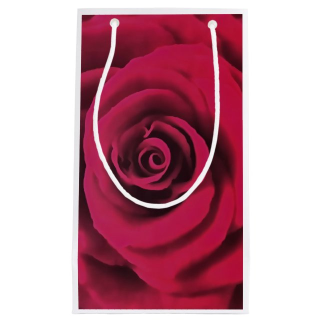 Petit Sac Cadeau Grosse Rose rouge (Devant)