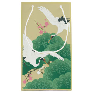 Petit Sac Cadeau Grue et pin japonais