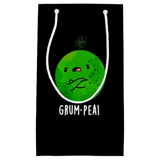 Petit Sac Cadeau Grum pea Funny Veggie Pun Dark BG (Devant)