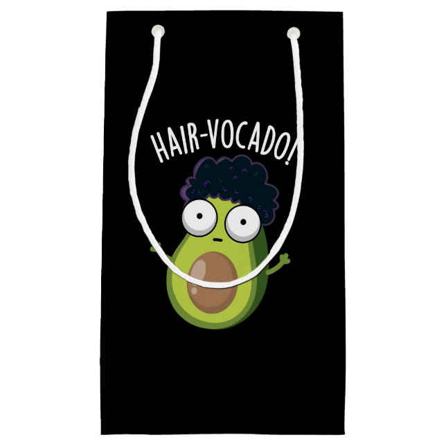 Petit Sac Cadeau Hair-vocado Drôle Avocado Puns Dark BG (Devant)