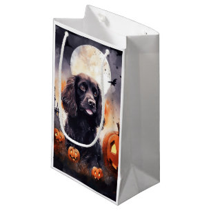 Petit Sac Cadeau Halloween Cocker Spaniel Avec Citrouilles
