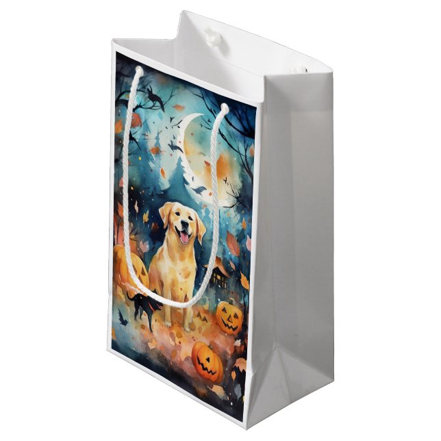 Petit Sac Cadeau Halloween Lappund Finlandais Avec Peur Citrouille (Devant Angle)