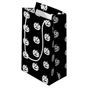 Petit Sac Cadeau Halloween noir blanc Jack-o'-lantern motif mignon