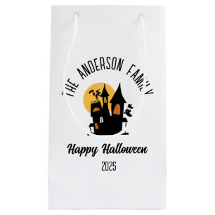 Petit Sac Cadeau Halloween Scary Haunted House Nom personnalisé