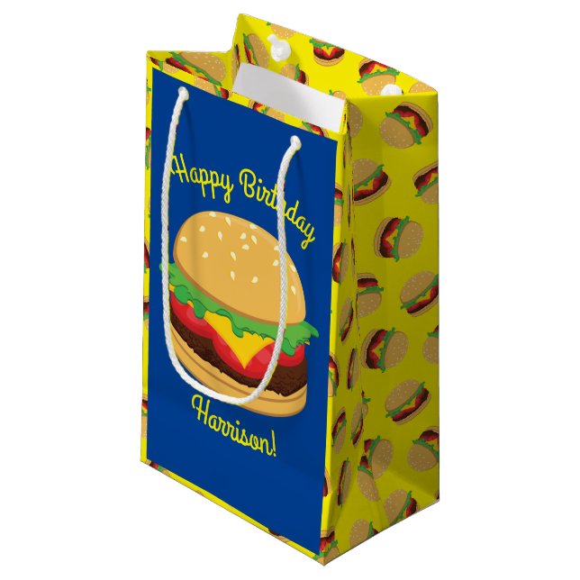 Petit Sac Cadeau Hamburger Anniversaire de fête Burger (Devant Angle)