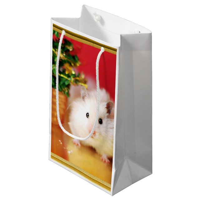 Petit Sac Cadeau Hamster Kokolinka avec l'arbre de Noël (Devant Angle)