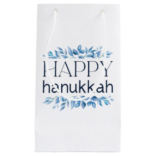 Petit Sac Cadeau Hanoukka joyeuse (avec Florales aux eaux d'hiver)