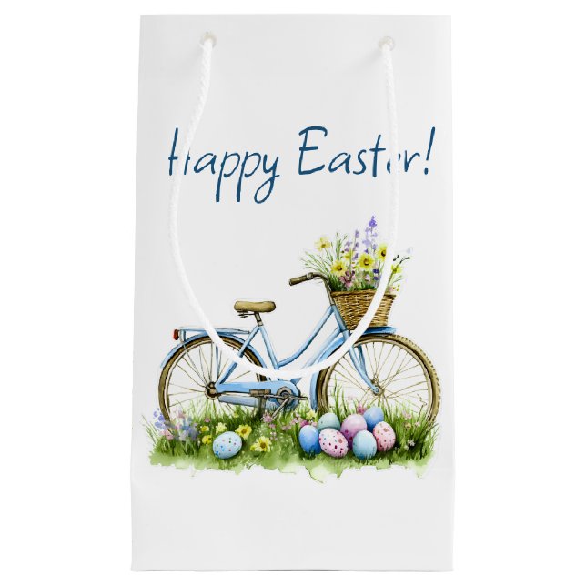 Petit Sac Cadeau Happy Easter Watercolor Gift Bag (Devant)