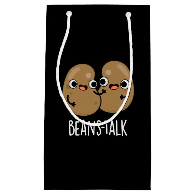 Petit Sac Cadeau Haricots Parler amusant Veggie Bean Pun Dark BG (Devant)