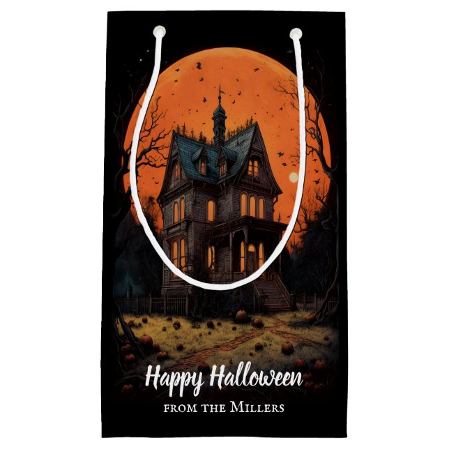 Petit Sac Cadeau Hauned Mansion Happy Halloween (Devant)