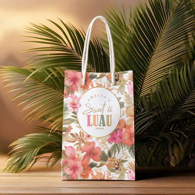 Petit Sac Cadeau Hawaiian Luau Sweet sixteen Motif Floral ID1092 (Créateur téléchargé)