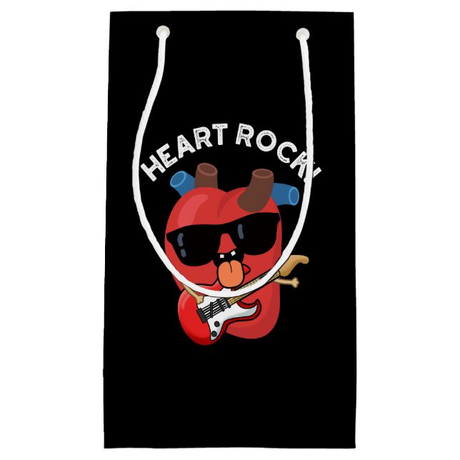 Petit Sac Cadeau Heart Rock Funny Music Pun Dark BG (Devant)