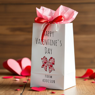 Petit Sac Cadeau Heureuse Sainte-Valentin Coquette Bow Coeur Motif