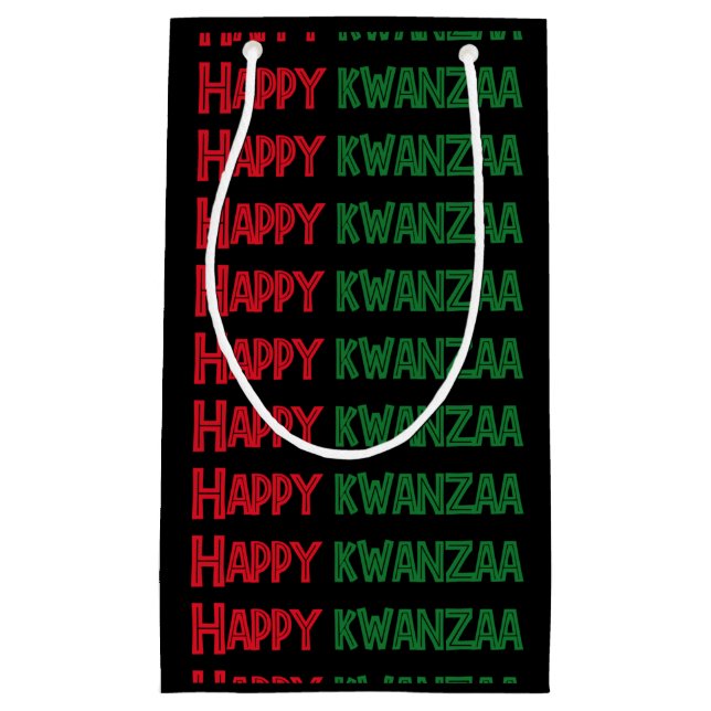 Petit Sac Cadeau Heureux Kwanzaa Salutation (Devant)