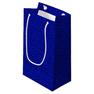 Petit Sac Cadeau Hexagons bleus à trois tons contemporains