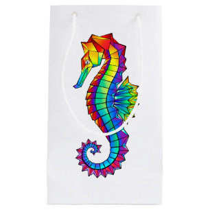 Petit Sac Cadeau Hippocampe polygonal arc-en-ciel