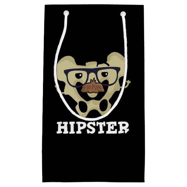 Petit Sac Cadeau Hipster Funny Hip Bone Anatomie Pun Dark BG (Devant)