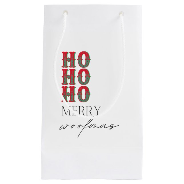 Petit Sac Cadeau Ho Ho Joyeux Woofmas (Devant)