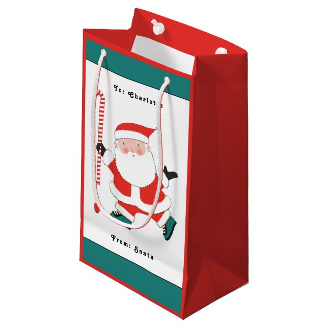 Petit Sac Cadeau Hockey sur gazon Noël (Devant Angle)