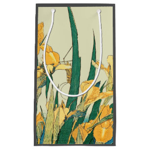 Petit Sac Cadeau Hokusai grasshopper et iris Japon