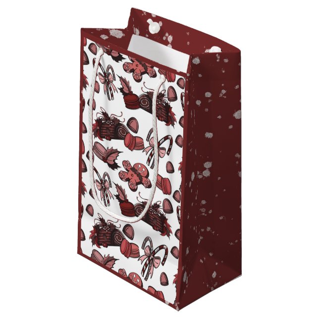 Petit Sac Cadeau Holiday Sweets- Peppermint (Solid) (Devant Angle)