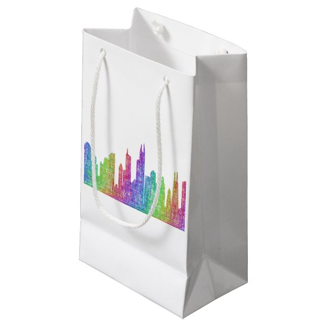 Petit Sac Cadeau Horizon de Chicago (Devant Angle)