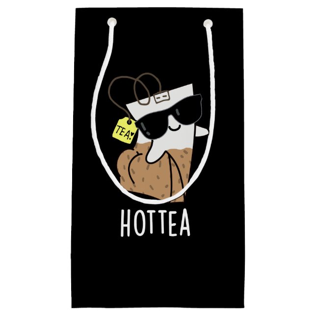 Petit Sac Cadeau Hottea Funny Hot Tea Pun Dark BG (Devant)