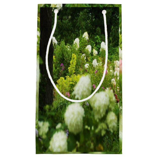 Petit Sac Cadeau Hydrangeas Limelight dans mon jardin Rubio (Devant)