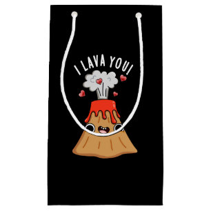 Petit Sac Cadeau I Lava You Funny Volcano Pun Dark BG