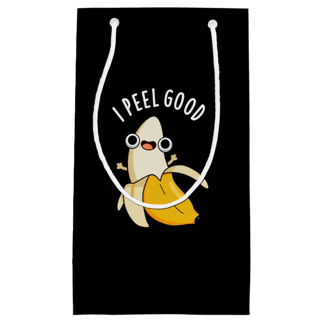 Petit Sac Cadeau I Peel Good Funny Fruit Banana Pun Dark BG (Devant)