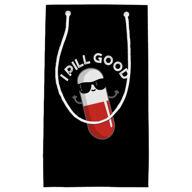 Petit Sac Cadeau I Pill Good Funky Medicine Pun Dark BG (Devant)