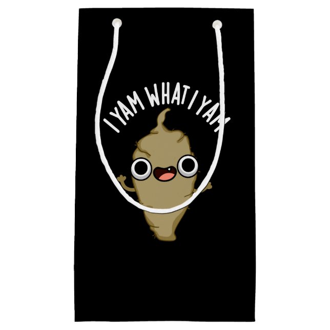 Petit Sac Cadeau I Yam What I Yam Funny Veggie Pun Dark BG (Devant)