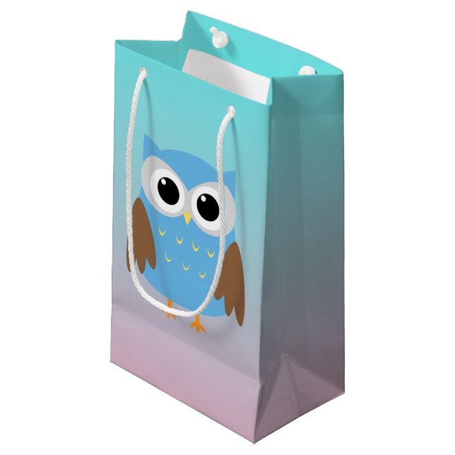 Petit Sac Cadeau Illustration de chouette mignonne (Devant Angle)