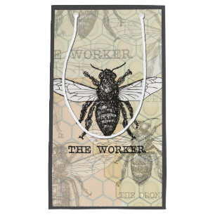 Petit Sac Cadeau Illustration de l'abeille du travailleur vintage