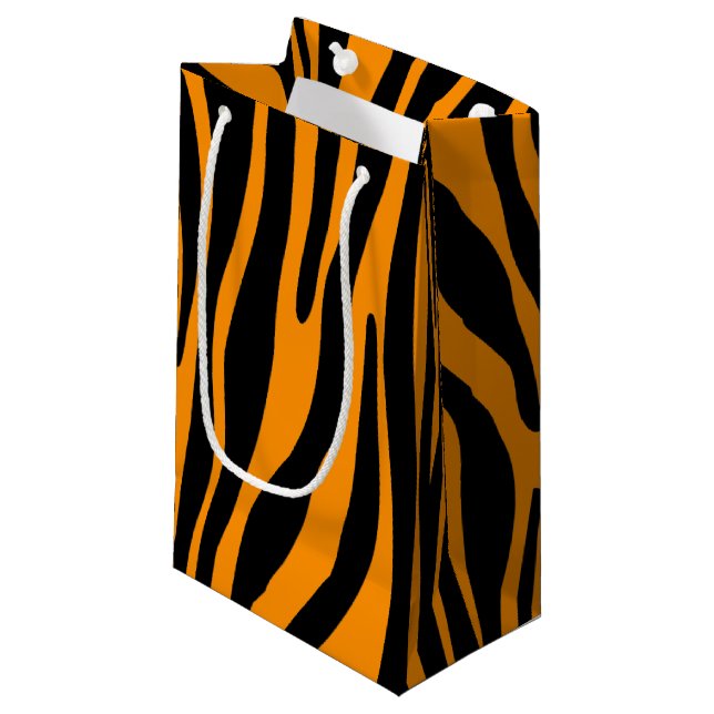 Petit Sac Cadeau Impression de la Zèbre orange Princeton (Devant Angle)