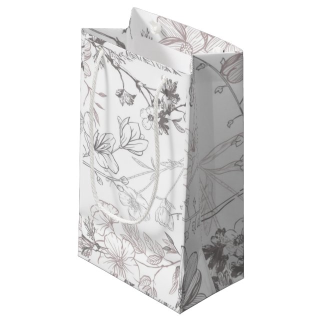 Petit Sac Cadeau Impression florale ancienne A - (Devant Angle)
