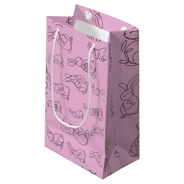 Petit Sac Cadeau Imprimerie Bunnies (Devant Angle)