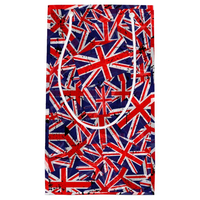 Petit Sac Cadeau Indicateur Union Jack | Drapeau du Royaume-Uni | D (Devant)