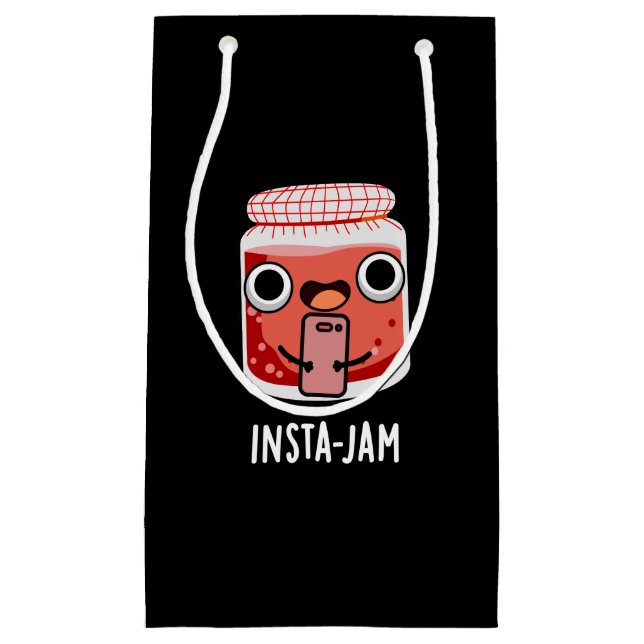 Petit Sac Cadeau Insta-jam Funny Médias sociaux Jam Pun Dark BG (Devant)