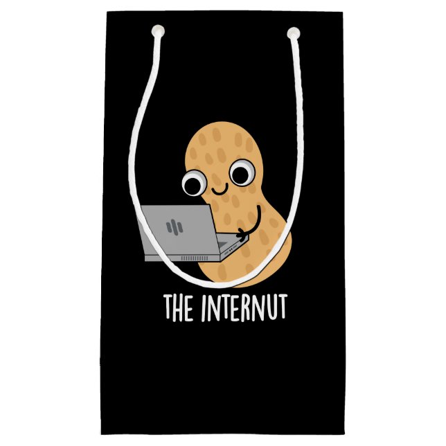 Petit Sac Cadeau Internut Funny Internet Peanut Pun Dark BG (Devant)