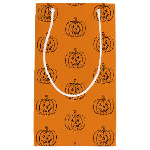 Petit Sac Cadeau Jack-o'-lantern Halloween noir orange faveurs