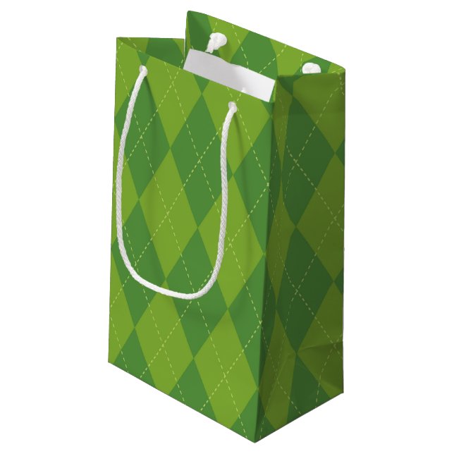 Petit Sac Cadeau Jacquard vert (Dos Angle)
