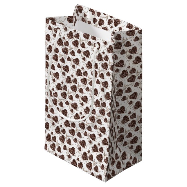 Petit Sac Cadeau J'adore le café!! (Devant Angle)