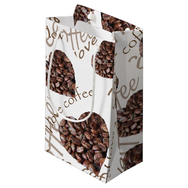 Petit Sac Cadeau J'Aime Le Café ! ! (Devant Angle)