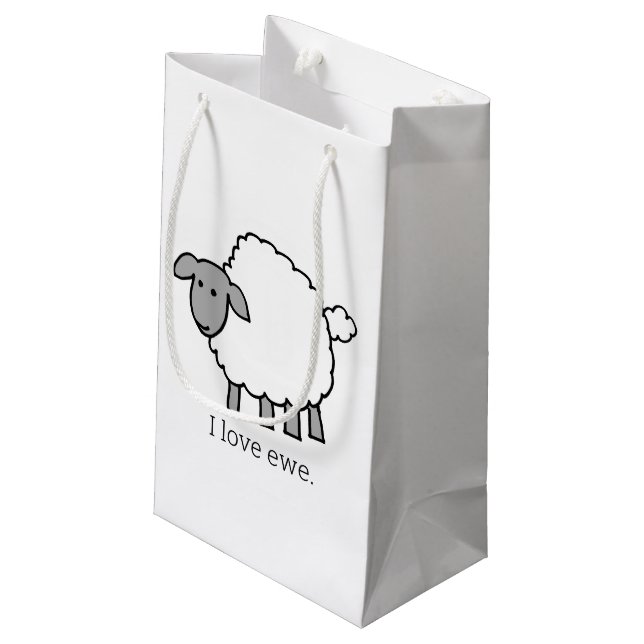 Petit Sac Cadeau J'aime les moutons d'Ewe (Dos Angle)