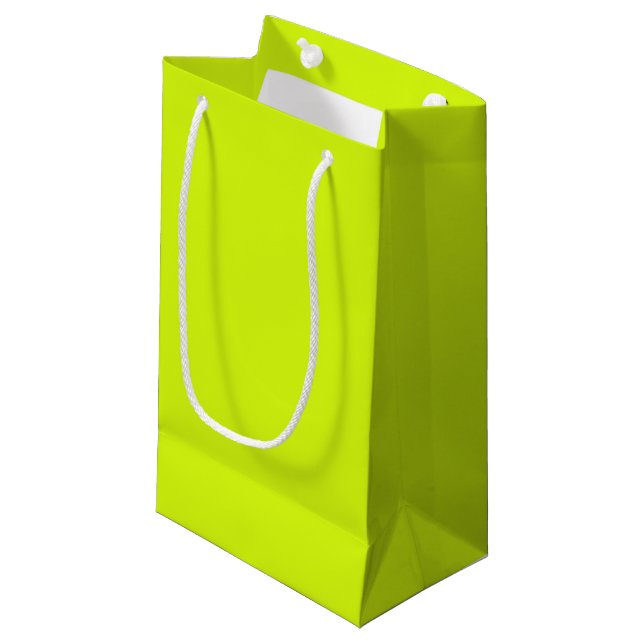 Petit Sac Cadeau Jaune Chartreuse uni (Devant Angle)