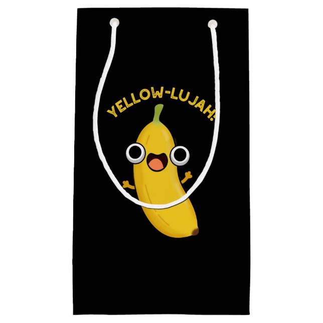 Petit Sac Cadeau Jaune Luja Funny Banana Pun Dark BG (Devant)